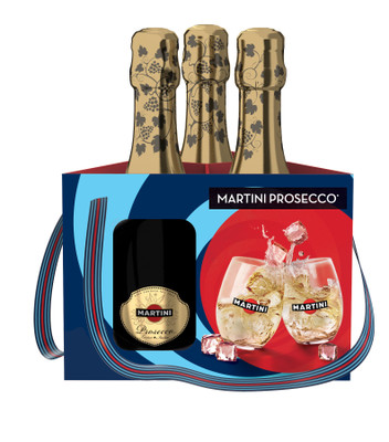 Вино игристое Martini Просекко белое сухое 11.5% в подарочной упаковке, 3х200мл