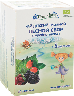 Чай Fleur Alpine Лесной сбор с пребиотиками детский с 5 месяцев, 20г