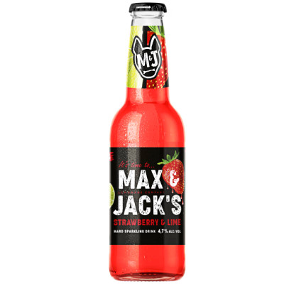 Напиток пивной Max&Jacks клубника-лайм нефильтрованный 4.7%, 450мл