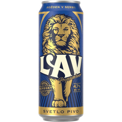 Пиво Lav Premium светлое пастеризованное 4,7%, 450мл