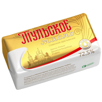 Масло сладкосливочное Тульский Крестьянское несолёное 72.5%, 350г