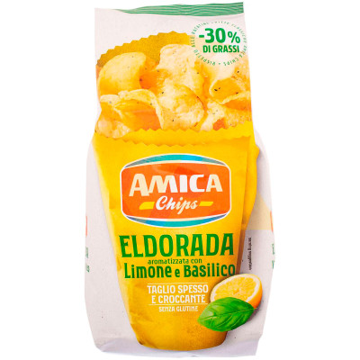 Чипсы Amica Chips Лимон и базилик картофельные, 130г