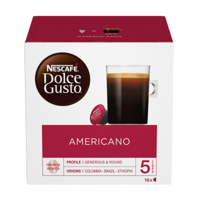 Кофе в капсулах Nescafé Dolce Gusto Американо натуральный жареный молотый, 16x8г