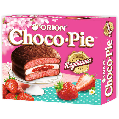 Пирожное Orion Choco Pie Strawberry, 360г