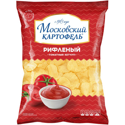 Картофель Московский Картофель хрустящий со вкусом томатного кетчупа, 130г