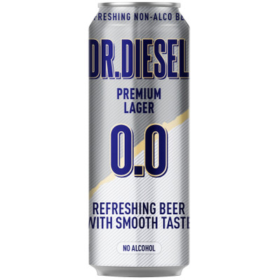 Пиво безалкогольное Dr. Diesel светлое фильтрованное 0.3%, 430мл