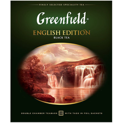 Чай Greenfield English Edition чёрный байховый в пакетиках, 100х2г
