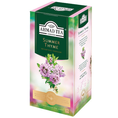 Чай Ahmad Tea Summer Thyme чёрный с чабрецом мелкий в пакетиках, 25х1.5г