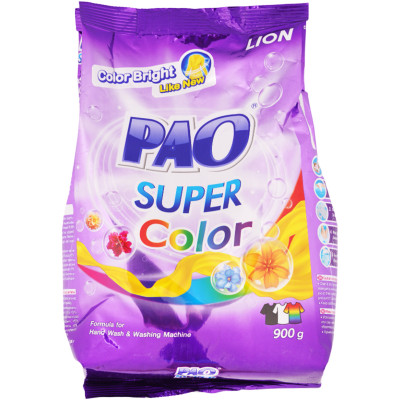 Порошок Lion Pao Super Color антибактериальный для стирки цветного белья, 900г