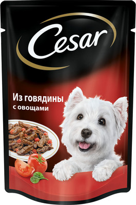 Корм Cesar говядина-овощи для собак, 100г