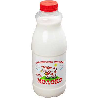 Молоко Бавлинское Молоко питьевое пастеризованное 3.2%, 900мл