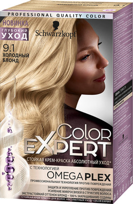 Крем-краска для волос Schwarzkopf Color Expert холодный блонд 9.1