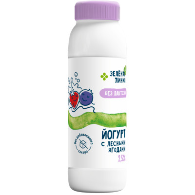 Йогурт с лесными ягодами безлактозный 2.5% Зелёная Линия, 290г