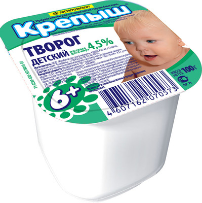 Творог Крепыш детский с 6 месяцев 4.5%, 100г