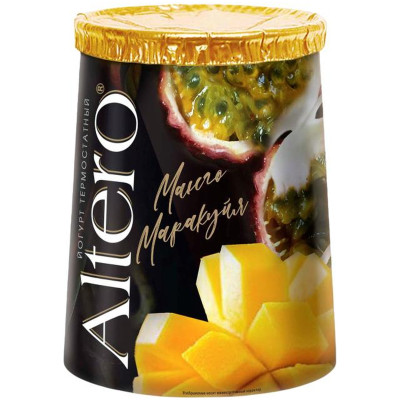 Йогурт Altero двухслойный с манго и маракуйей термостатный 2%, 150г