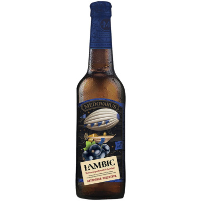 Напиток медовый Medovarus Черносмородиновый Ламбик непастеризованный фильтрованный 4.8%, 330мл