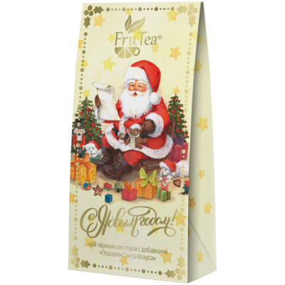 Чай Frutea черный рассыпной листовой с добавками Подарки Санта Клауса, 50г