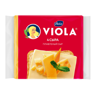Сыр плавленый viola «четыре сыра» в ломтиках, 140 г