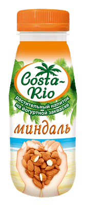 Напиток миндальный Costa-Rio на йогуртовой закваске без молока пастеризованный для детей, 250мл