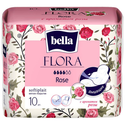 Прокладки женские Bella Flora впитывающие Роза, 10шт