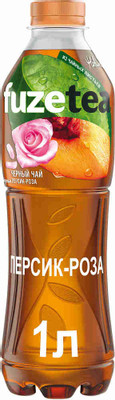 Холодный чай Fuzetea чёрный со вкусом персика и розы, 1л