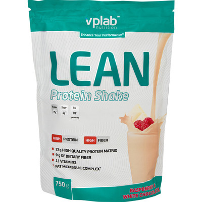 Протеин Vplab Lean Protein Shake со вкусом малины-белого шоколада сывороточный, 750г