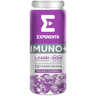 Кисломолочный напиток Exponenta Immuno Shot черника-ежевика 0%, 100мл