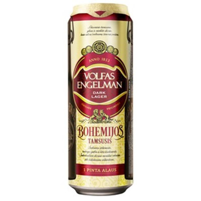 Пиво Volfas Engelman Bogemijos тёмное 4.2%, 568мл