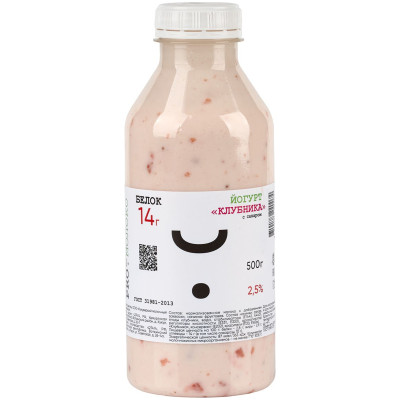 Йогурт с ароматом Клубники 2.5%, 500мл