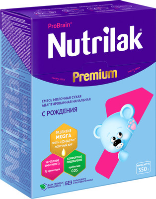 Смесь Nutrilak Premium + 1 с рождения, 350г
