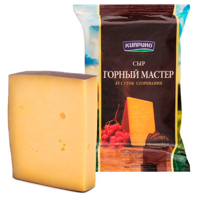 Сыр твёрдый Киприно Горный мастер порционированный 50%, 230г