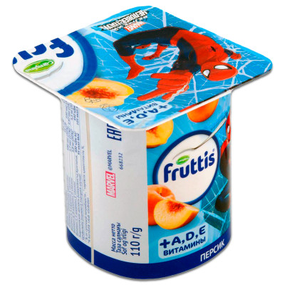 Продукт йогуртный Fruttis с персиком обогащённый детский 0.02, 110г