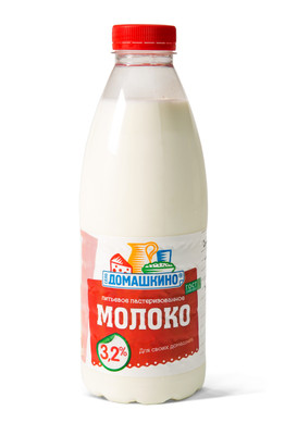 Молоко Село Домашкино питьевое пастеризованное 3.2%, 900мл