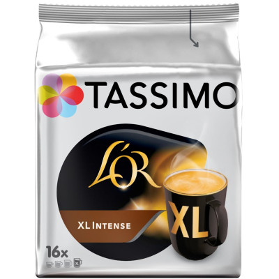 Кофе Tassimo L'or Xl Интенс натуральный жареный молотый, 16х8.5г