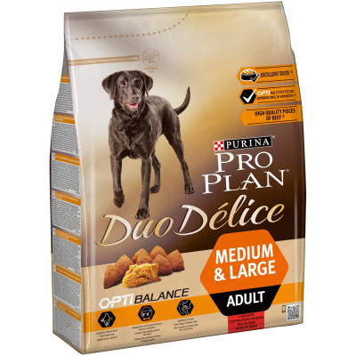 Сухой корм Pro Plan Duo Delice с говядиной и рисом для взрослых собак, 2.5кг