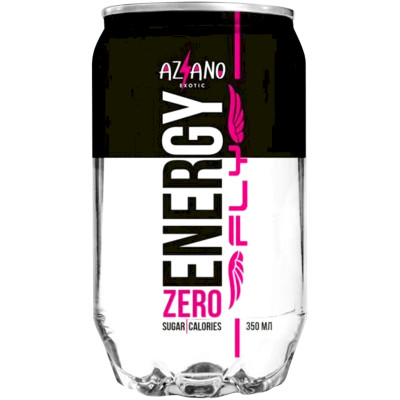 Напиток Aziano Energy Fly безалкогольный тонизирующий газированный напиток, 350мл