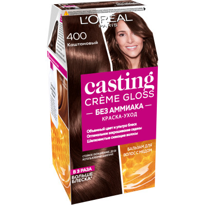 Краска-уход для волос Gloss Casting Creme каштановый 400