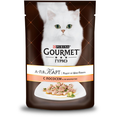 Корм Gourmet A la Carte с лососем а-ля Флорентин для кошек, 85г