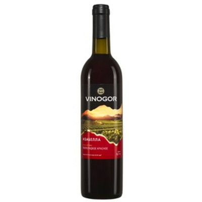 Вино Vinogor Изабелла красное полусладкое 11%, 700мл
