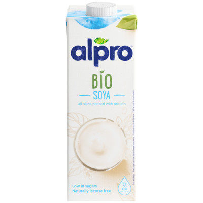 Напиток соевый Alpro Soya bio обогащённый кальцием без глютена 1.8%, 1л