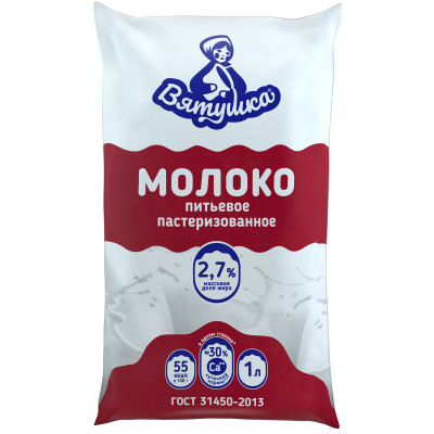 Молоко Кировский 2.7%, 1л