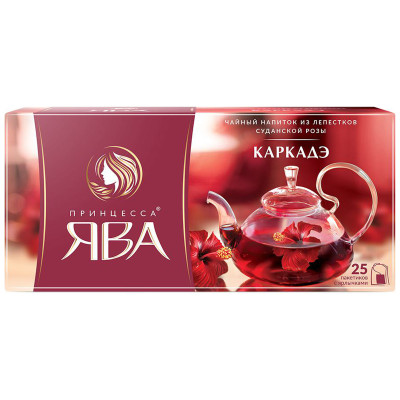 Напиток чайный Принцесса Ява Каркадэ в пакетиках, 25х1.5г