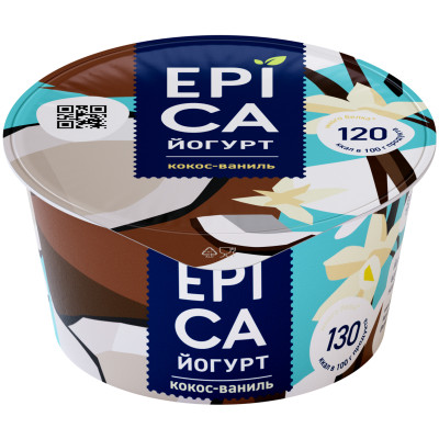 Йогурт Epica с кокосом и ванилью 6.3%, 130г