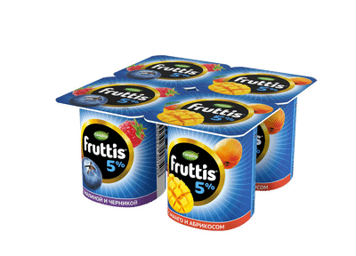Продукт йогуртный Fruttis малина-черника-манго-абрикос 5%, 115г