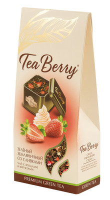 Чай Tea Berry Земляничный со сливками зелёный, 100г