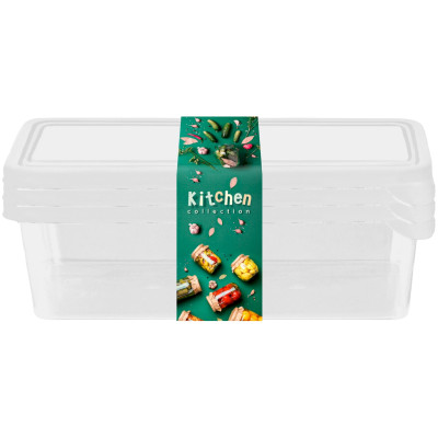 Набор контейнеров Plast Team Kitchen Collection Frozen для заморозки, 3х1,35л