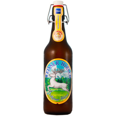 Пиво Der Hirschbrau Вайссер Хирш светлое нефильтрованное 5.2%, 500мл
