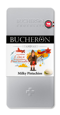 Шоколад молочный Bucheron с фисташками, 100г