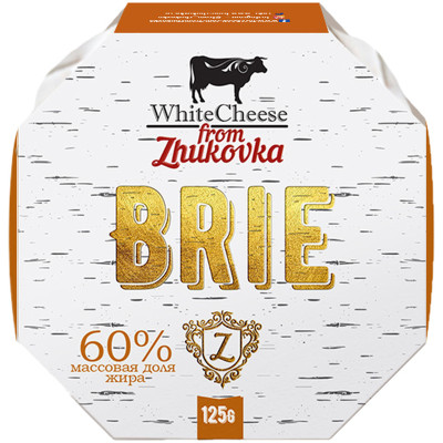 Сыр White Cheese From Zhukovka Бри с белой плесенью 60%, 125г