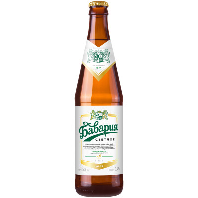 Пиво Восточная Бавария светлое фильтрованное 4.5%, 450мл